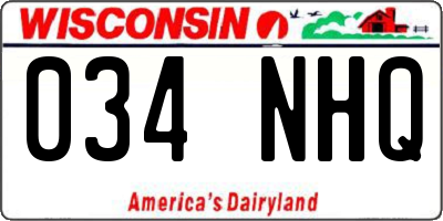 WI license plate 034NHQ