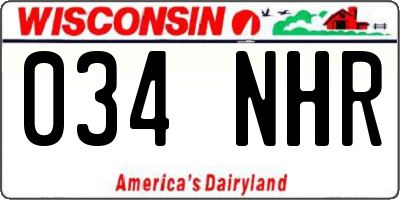 WI license plate 034NHR