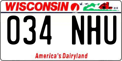WI license plate 034NHU
