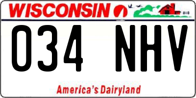 WI license plate 034NHV