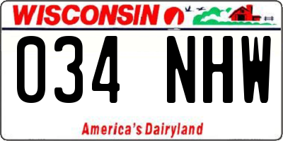 WI license plate 034NHW