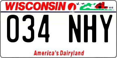 WI license plate 034NHY
