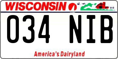 WI license plate 034NIB