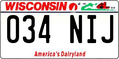 WI license plate 034NIJ