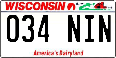 WI license plate 034NIN