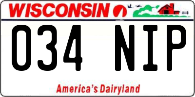 WI license plate 034NIP