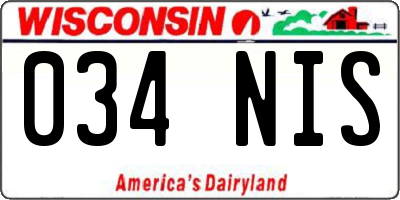 WI license plate 034NIS
