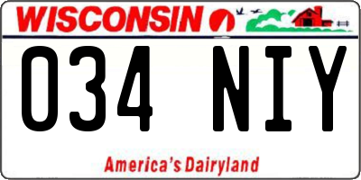 WI license plate 034NIY