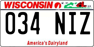 WI license plate 034NIZ