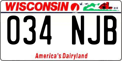 WI license plate 034NJB