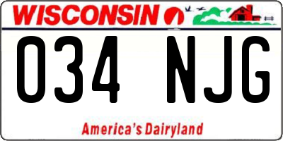 WI license plate 034NJG
