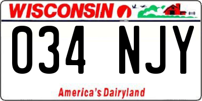 WI license plate 034NJY