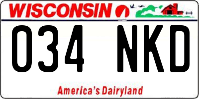 WI license plate 034NKD