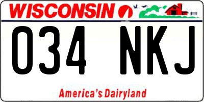 WI license plate 034NKJ