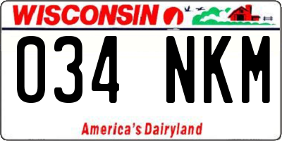 WI license plate 034NKM