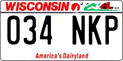 WI license plate 034NKP