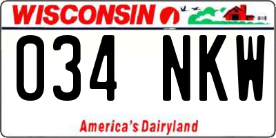 WI license plate 034NKW