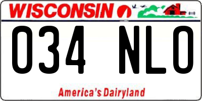 WI license plate 034NLO