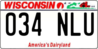 WI license plate 034NLU