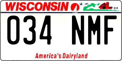 WI license plate 034NMF