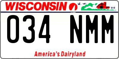 WI license plate 034NMM