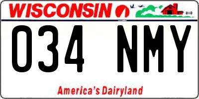 WI license plate 034NMY
