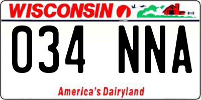 WI license plate 034NNA