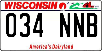 WI license plate 034NNB