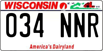 WI license plate 034NNR