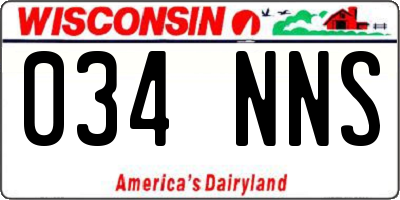 WI license plate 034NNS