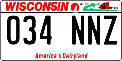 WI license plate 034NNZ