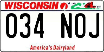 WI license plate 034NOJ