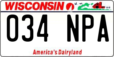 WI license plate 034NPA