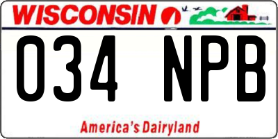 WI license plate 034NPB