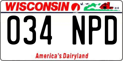 WI license plate 034NPD