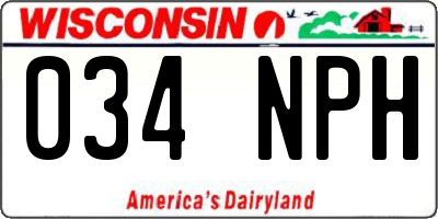 WI license plate 034NPH