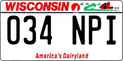 WI license plate 034NPI