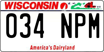 WI license plate 034NPM