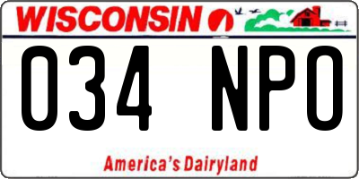 WI license plate 034NPO
