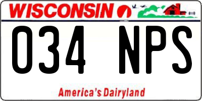 WI license plate 034NPS