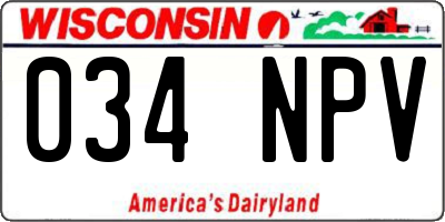 WI license plate 034NPV