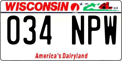 WI license plate 034NPW