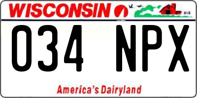 WI license plate 034NPX