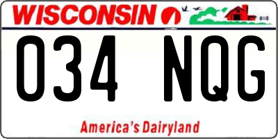WI license plate 034NQG