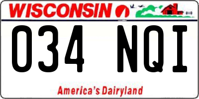 WI license plate 034NQI
