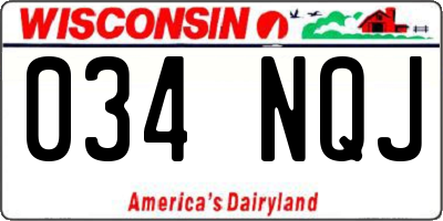WI license plate 034NQJ