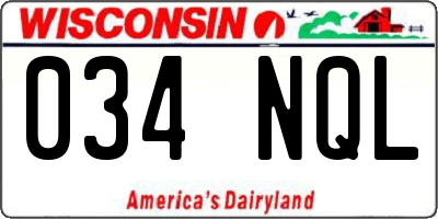 WI license plate 034NQL
