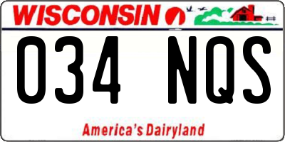 WI license plate 034NQS