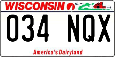 WI license plate 034NQX