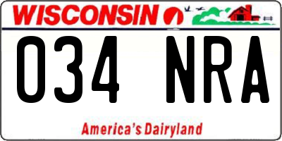 WI license plate 034NRA